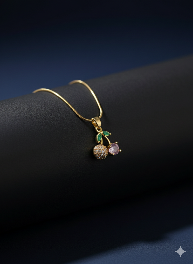 Gold Fruit Charm Necklace – Cute Pineapple Pendant for Women