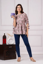 Noor Floral Printed Short Kurti for Women snarastyle