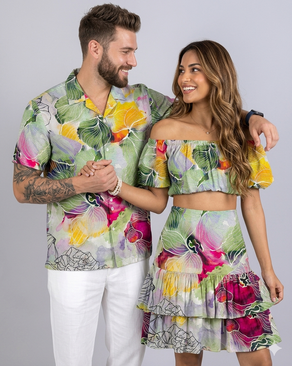Floral Matching Couple Outfit Set for Men & Women